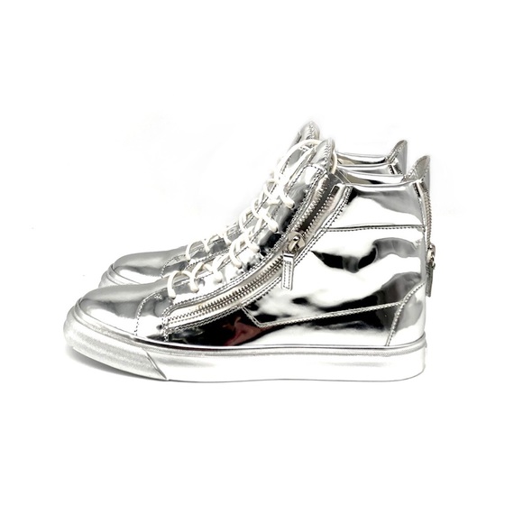 Giuseppe Zanotti Metallic Silver High Tops - NWT - Picture 4 of 9